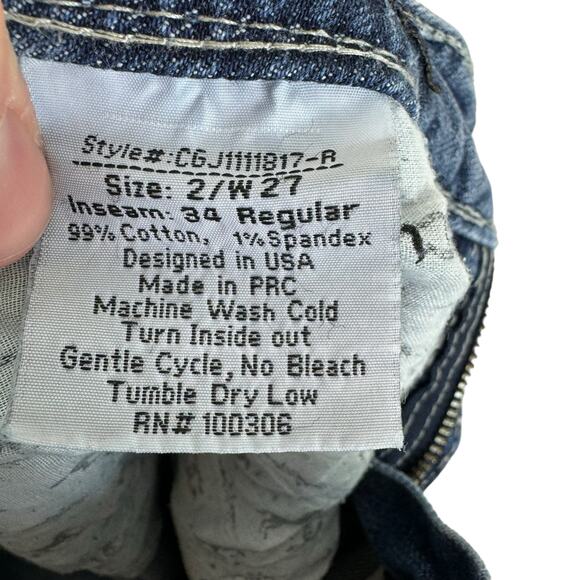 Cowgirl Up Medium Wash Boot Cut Low Rise Denim Jeans Made In USA Size 2 - Picture 6 of 6